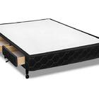 Cama Box Castor Casal Poli Preto Com 2 Gavetas 138x188x27cm