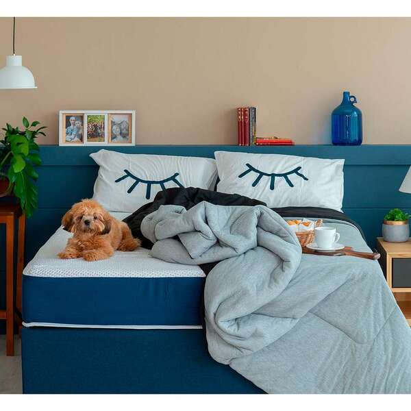 Cama Box Click Casal Com Colchão Firme E Travesseiro Guldi Ma