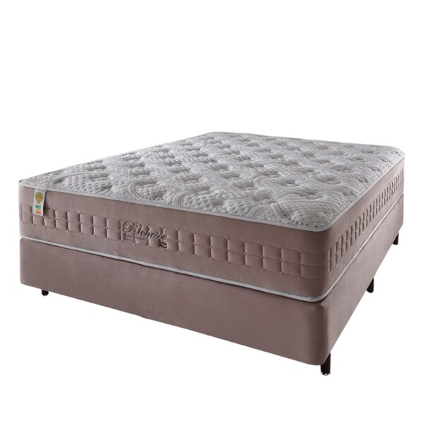 Cama Box Colchão Casal 138cm Richesse Molas Ensacadas Rosa