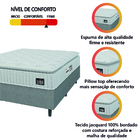 Cama Box Colchão Casal Espuma D33 Vangogh Pillow Top 138x188x