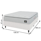 Cama Box Colchão Casal Espuma D45 Lazio Pillow Top 138x188x67