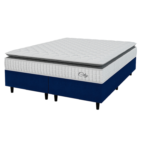 Cama Box Colchão Casal King Molas Ensacadas City Pillow Top 1