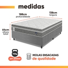 Cama Box Colchão Casal Molas Ensacadas Euro In Up 138x188x64c