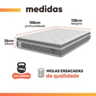 Cama Box Colchão Casal Molas Ensacadas Euro In Up 138x188x64c