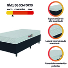 Cama Box Colchão Solteiro Espuma D20 Malibu 78x188x50cm Branc