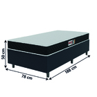 Cama Box Colchão Solteiro Espuma D20 Malibu 78x188x50cm Preto