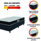 Cama Box Colchão Solteiro Espuma D20 Malibu 88x188x50cm Preto