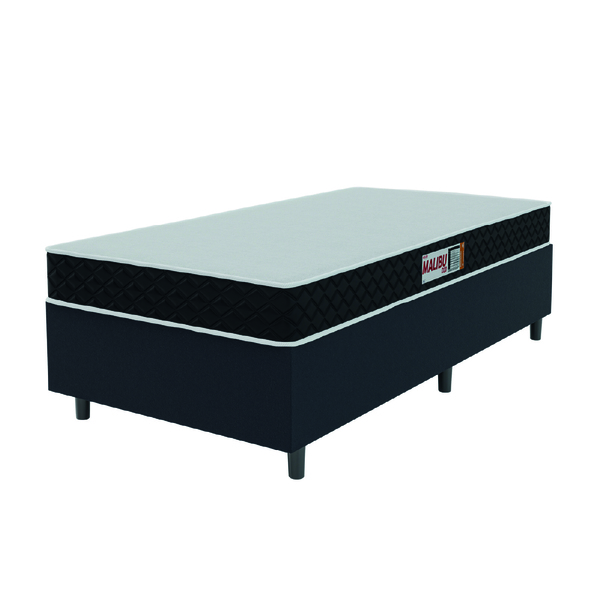 Cama Box Colchão Solteiro Espuma D20 Malibu 88x188x50cm Preto
