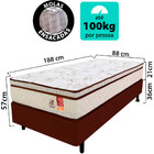 Cama Box Colchão Solteiro Molas Ensacadas + Box Microfibra 88