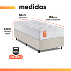 Cama Box Colchão Solteiro Molas Ensacadas Real 88x188x65cm Li