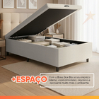 Cama Box Com Baú 0,96m Com 41cm De Altura Prince Branco Linho