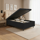 Cama Box Com Baú 0,96m Com 41cm De Altura Prince Preto