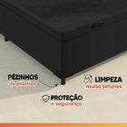 Cama Box Com Baú 0,96m Com 41cm De Altura Prince Preto