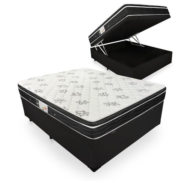 Cama Box Com Baú Casal + Colchão De Molas - Ortobom - Physica
