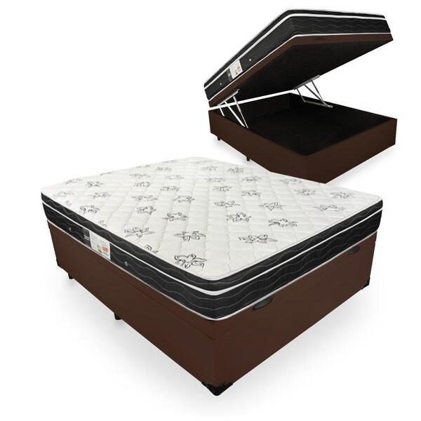 Cama Box Com Baú Casal + Colchão De Molas - Ortobom - Physica