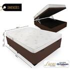 Cama Box Com Baú Casal + Colchão Ortobom 138x188x54cm Marrom