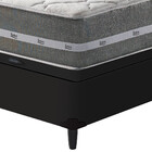 Cama Box Com Baú Casal Preto + Colchão Molas Ensacadas Miami