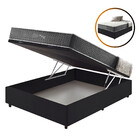 Cama Box Com Baú Casal Preto + Colchão Molas Ensacadas Suport