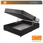 Cama Box Com Baú Casal Preto + Colchão Molas Ensacadas Suport