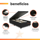 Cama Box Com Baú Com 38cm De Altura Prince Preto