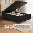 Cama Box Com Baú Com 38cm De Altura Prince Preto