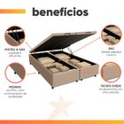 Cama Box Com Baú Queen 1,58m Prince Suede Bege