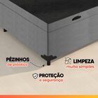 Cama Box Com Baú Queen 1,58m Prince Suede Cinza