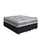 Cama Box Com Baú Queen Preta + Colchão De Molas Ensacadas - C