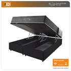 Cama Box Com Baú Queen Preto + Colchão Molas Ensacadas Suport