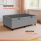 Cama Box Com Baú Solteiro 0,88 Com 41cm De Altura Prince Cinza