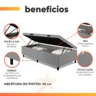 Cama Box Com Baú Solteiro 0,88 Com 41cm De Altura Prince Cinza
