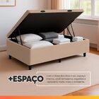Cama Box Com Baú Solteiro 0,88m Com 41cm De Altura Prince Bege