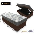 Cama Box Com Baú Solteiro + Colchão De Molas Ensacadas - Orto