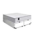 Cama Box Com Baú Super King Branca + Colchão De Molas Ensacad