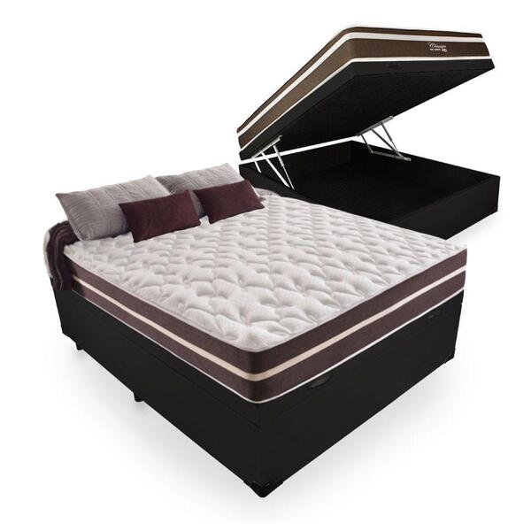 Cama Box com Baú Viúva + Colchão de Molas Anjos Classic Super