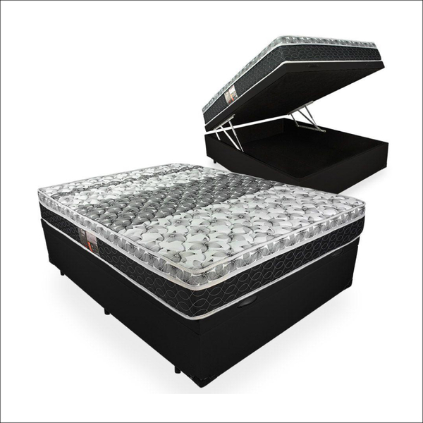 Cama Box Com Baú Viúva + Colchão De Molas - Castor - Class Te