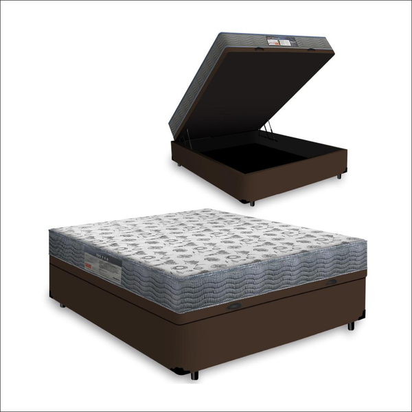 Cama Box Com Baú Viúva + Colchão Ortopédico D33 - Ortobom - I