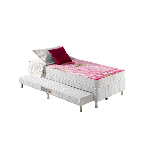 Cama Box Com Bicama Solteiro Branca + Colchão Espuma D20 Sant