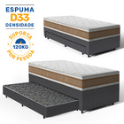 Cama Box Com Colchão De Espuma D33 Double Face Air Pro Força
