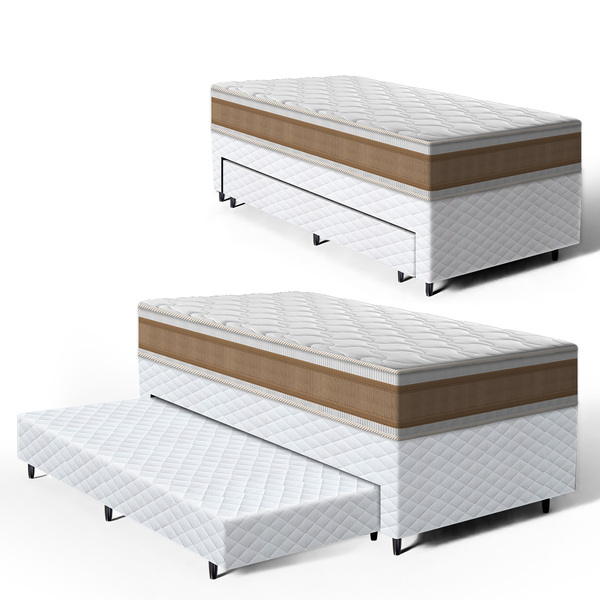 Cama Box Com Colchao De Espuma D33 Double Face Air Pro Forca