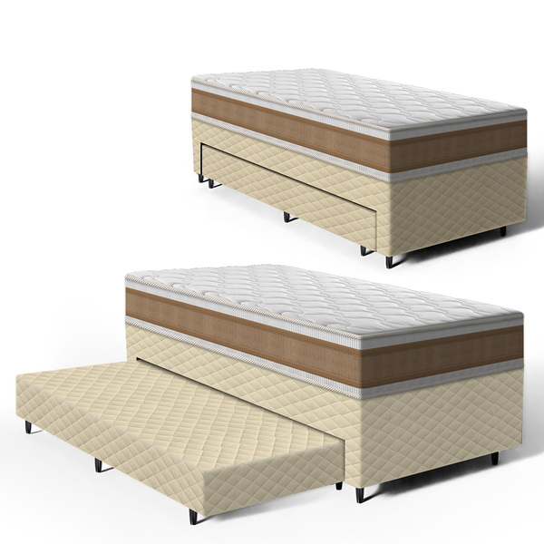 Cama Box Com Colchao De Espuma D33 Double Face Air Pro Forca