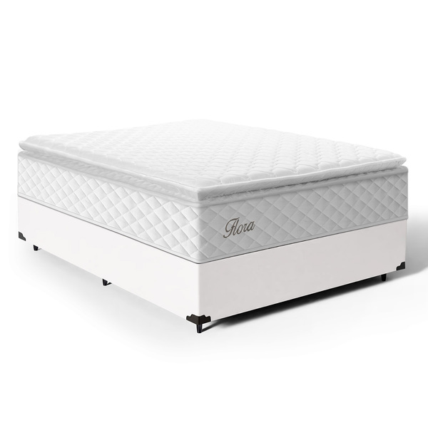 Cama Box Com Colchão De Molas Ensacadas Pillow Top Flora Casa
