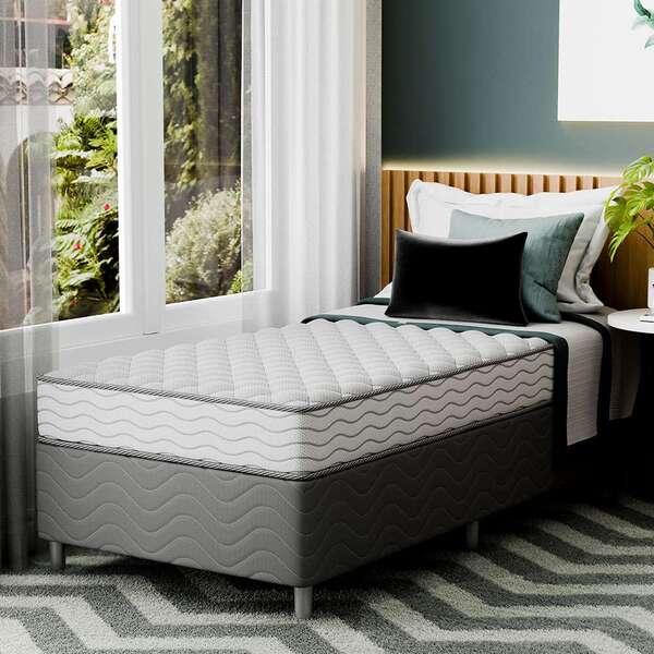 Cama Box Com Colchão Solteirão Howie Espuma D28 (17x108x198)