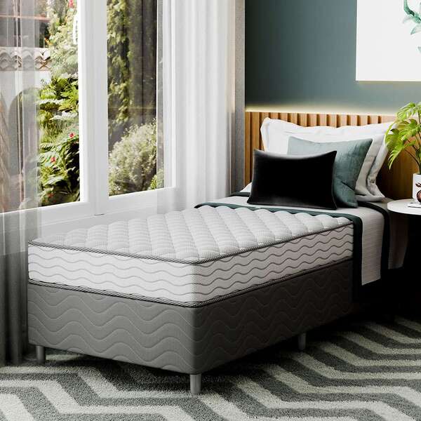 Cama Box Com Colchão Solteirão Howie Espuma D45 (17x108x198)