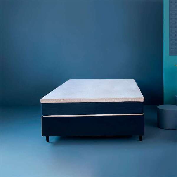 Cama Box Com Colchão Viúva Guldi Macio Mola Ensacada Azul