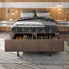 Cama Box Com Sapateira Solteiro 88x188x30 Cm Móveis Digital -