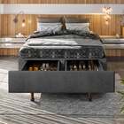 Cama Box Com Sapateira Solteiro 96x203x30 Cm Móveis Digital -