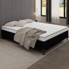 Cama Box Conjugada C/colchão Casal D28 Preto E Branco