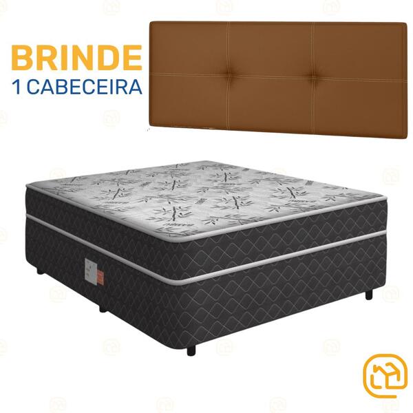 Cama Box Conjugada Casal  D28 Unique + Cabeceira Painel Iris