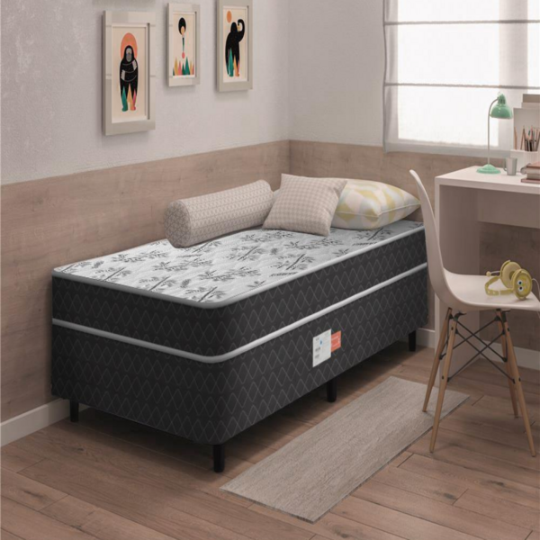 Cama Box Conjugada Ortopédica Solteiro De Espuma Lucas Home U